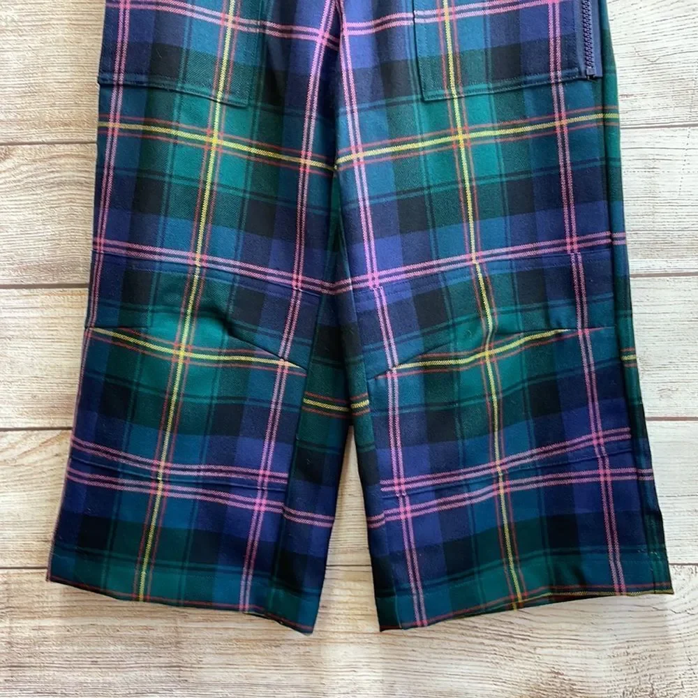 VINTAGE NEW WITH‎ TAGS RALPH LAUREN WIDE LEG PLAID PANTS IN 100% WOOL